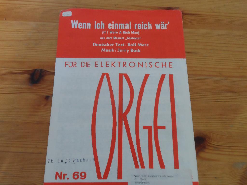 Wenn ich einmal reich war - if i were a rich man - J. Bock, Gebruikt, Ophalen of Verzenden, Populair, Gitaar