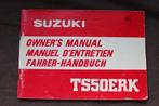 Suzuki TS50 ERK 1980 moped owner's manual bromfiets TS50ERK, Ophalen of Verzenden, Gebruikt