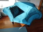 ongebruikte prachtige bleu velvet  1 zits fauteuil, Huis en Inrichting, Fauteuils, Ophalen, Klassiek, Zo goed als nieuw, Stof