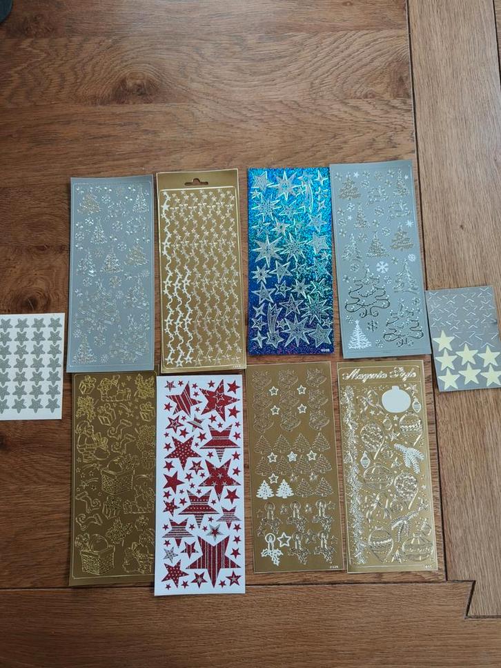10 stickervellen Kerst (2)., Hobby en Vrije tijd, Kaarten | Zelf maken, Zo goed als nieuw, Kerst, Ophalen of Verzenden