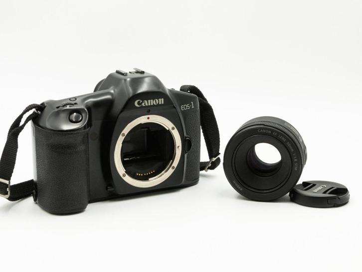 Canon EOS 1 + Canon EF 50mm F1.8 STM, Audio, Tv en Foto, Fotocamera's Analoog, Gebruikt, Spiegelreflex, Canon, Ophalen of Verzenden