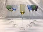 7 kleurrijke likeur - borrel glazen, carnaval glazen., Antiek en Kunst, Ophalen of Verzenden