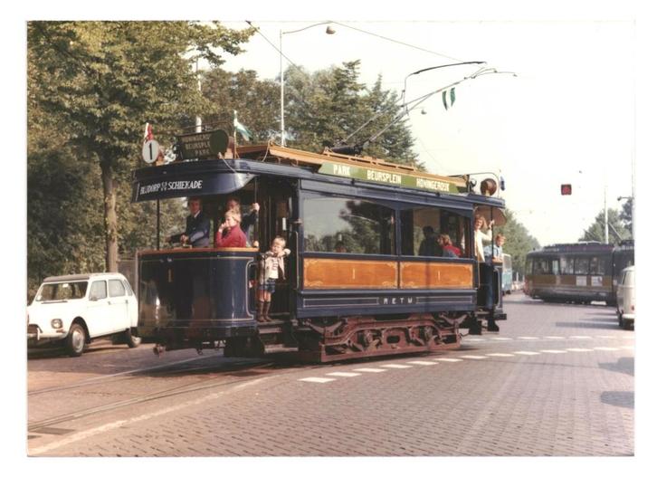 945936 Foto Tram RETM 1 Rotterdam, Verzamelen, Spoorwegen en Tramwegen, Zo goed als nieuw, Tram, Kaart of Prent, Ophalen of Verzenden