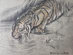 Lithografische Druk met Watermerk Herbert van der Poll € 35, Antiek en Kunst, Ophalen