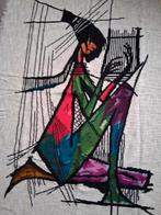 Mooi wandkleed harpspeelster, Ophalen of Verzenden, Zo goed als nieuw, Rechthoekig, 50 tot 100 cm