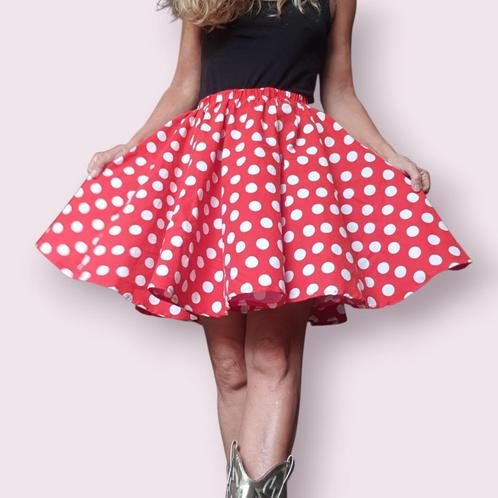 Rood wit rock and roll rockabilly rokje polkadot 1 size, Kleding | Dames, Carnavalskleding en Feestkleding, Nieuw, Carnaval, Maat 36 (S)
