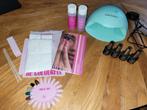 Set pinkgellac met lamp, 12 kleuren en peel off base, Ophalen, Zo goed als nieuw, Handen en Nagels, Make-up