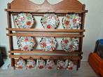 Antiek Thee Servies met Houten Rek, Huis en Inrichting, Antiek, Minder dan 50 cm, Ophalen of Verzenden, Minder dan 25 cm