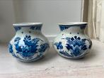 Set delftsblauwe vaasjes 8,5 cm hoog BW& CA porceleyne fles, Ophalen of Verzenden