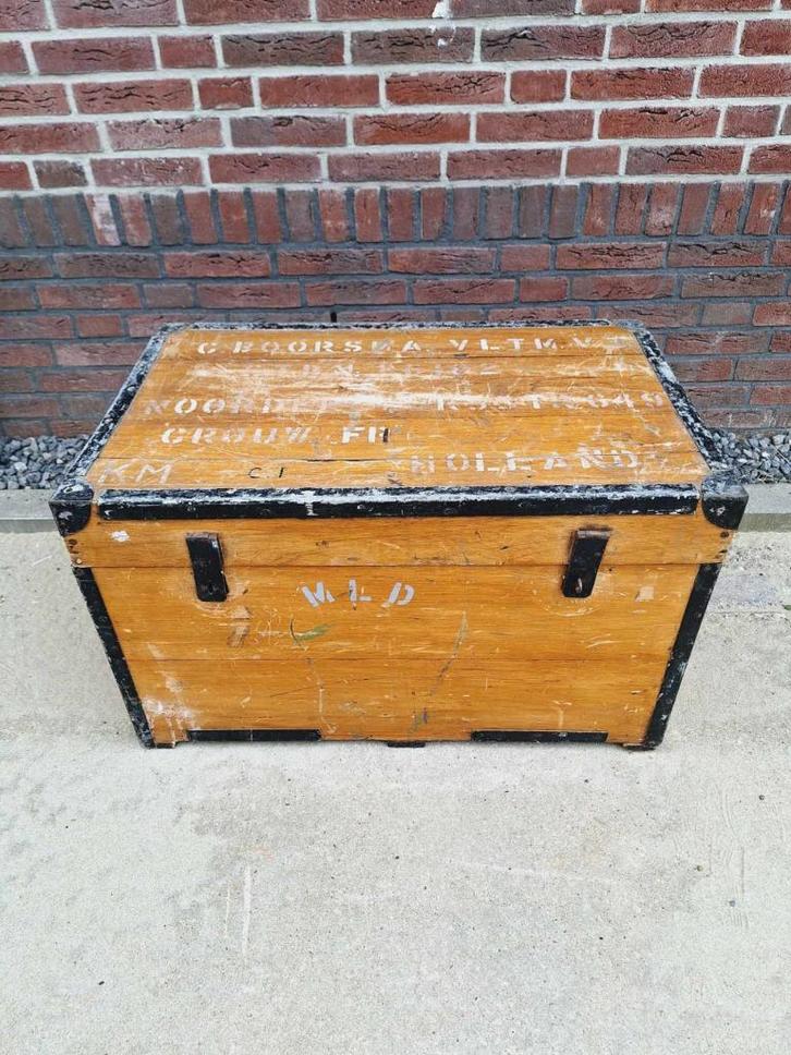 Toffe en stoere kist van de De Marine Luchtvaartdienst., Huis en Inrichting, Woonaccessoires | Kisten, Gebruikt, 50 tot 75 cm