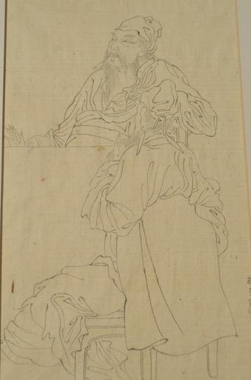 Mooie Chinese (Japanse?) tekening ca. 1900 (7) beschikbaar voor biedingen