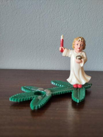 Vintage Engel Kerstdecoratie met Kaars, kandelaar, bakeliet  beschikbaar voor biedingen
