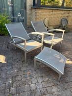 Triniti design alu lounge ligstoelen en hocker, Ophalen of Verzenden, Aluminium