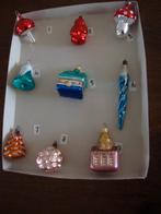 9 kerstballen van glas, vintage blauwe pegel gereserveerd, Ophalen, Zo goed als nieuw