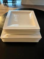 Servies - Vierkant - Wit - Leiden, Ophalen, Zo goed als nieuw, Bord(en), Overige stijlen