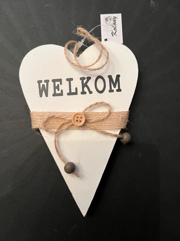 Houten hart “WELKOM” – sfeervol en warm ontvangst, Verzamelen, Sleutelhangers, Nieuw, Ophalen of Verzenden