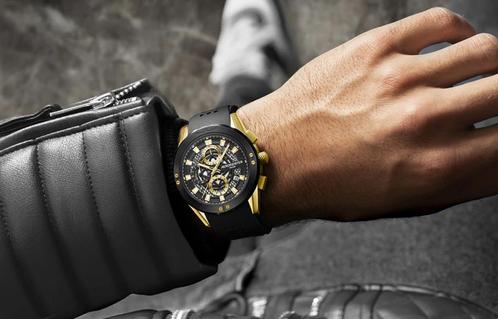 Aeromeister Mundo AM6105 CHRONO, Sieraden, Tassen en Uiterlijk, Sporthorloges, Zo goed als nieuw, Android, Zwart, Ophalen