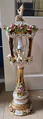 Vintage Porseleinen gouden lamp, Ophalen of Verzenden, Minder dan 50 cm