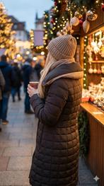 Max&Co. (Max Mara) donzen jas / mantel (Echt dons), Maat 38/40 (M), Bruin, Verzenden, Max Mara