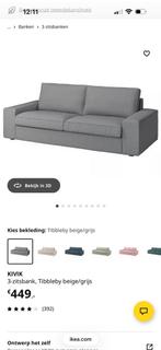 Ikea Kivik 3-zitsbank met nieuwe Tibbleby hoes, Ophalen, Driepersoons, 75 tot 100 cm, Zo goed als nieuw