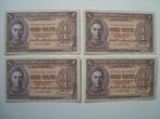 Malaya Maleisie 1 Cent biljet 1941, 4 stuks in 1 koop, Ophalen, Zuidoost-Azië, Setje