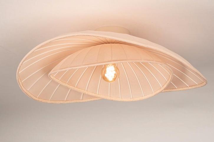 60cm plafondlamp beige japandi salon tafel keuken bed lamp, Huis en Inrichting, Lampen | Hanglampen, Nieuw, Minder dan 50 cm, Stof