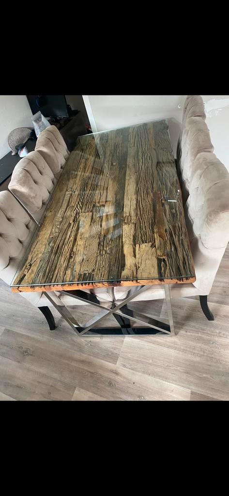 Eettafel Eric Kuster Stijl, Huis en Inrichting, Tafels | Eettafels, Zo goed als nieuw, 50 tot 100 cm, 150 tot 200 cm, Vijf personen of meer