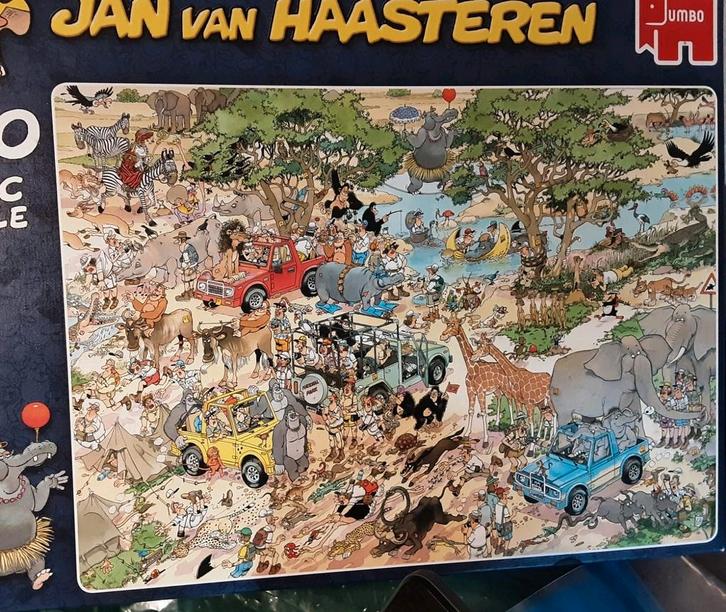 Jan v Haasteren 1500 st, Safari, legpuzzel, Hobby en Vrije tijd, Denksport en Puzzels, Zo goed als nieuw, 500 t/m 1500 stukjes