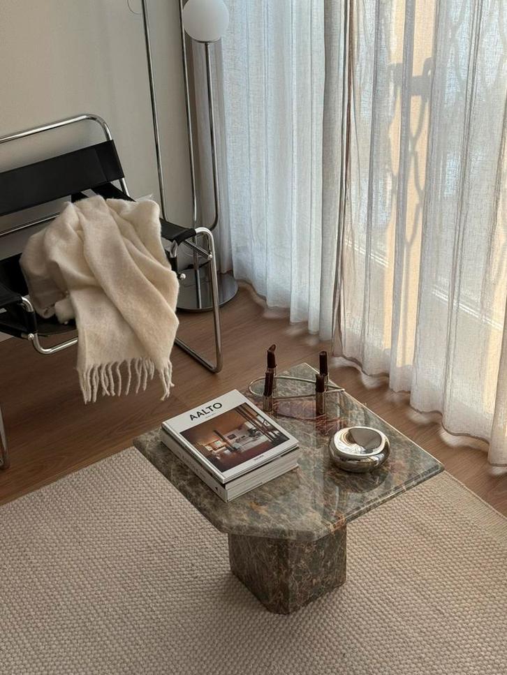 Vintage marmeren salontafel, Italië 1970, Antiek en Kunst, Antiek | Meubels | Tafels, Ophalen