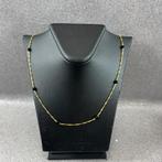 Gouden Ketting | 14k | 2,87g | zwarte kralen | 49cm | 388773