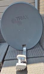 Triax schotel 62cm Quad DUO LNB en beugel, Ophalen, Gebruikt, Overige merken