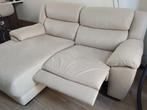 Lederbank met relax functie, Ophalen, Zo goed als nieuw, Leer, 75 tot 100 cm
