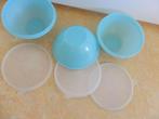 3 ronde opbergschaaltjes, Ophalen of Verzenden, Gebruikt, Blauw, Schaal