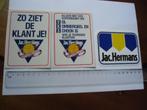 sticker oud JAC HERMANS winkel kruidenier supermarkt retro, Verzamelen, Verzenden, Zo goed als nieuw, Bedrijf of Vereniging