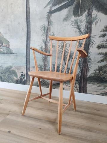 Vintage spijlen stoel hout
