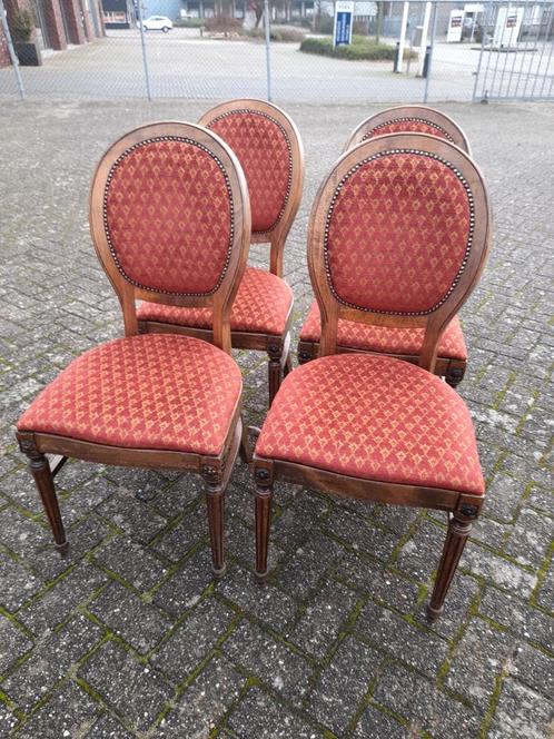 Set 4 nette eiken medaillon stoelen, Huis en Inrichting, Stoelen, Zo goed als nieuw, Ophalen