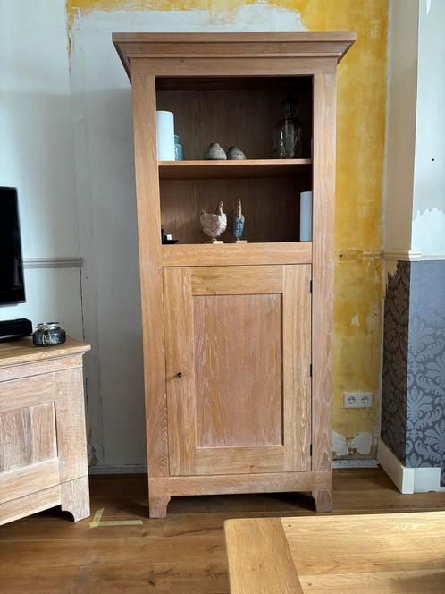 Eikenhouten Vitrinekast Landelijke Stijl, Huis en Inrichting, Kasten | Vitrinekasten, Gebruikt, 150 tot 200 cm, 50 tot 100 cm