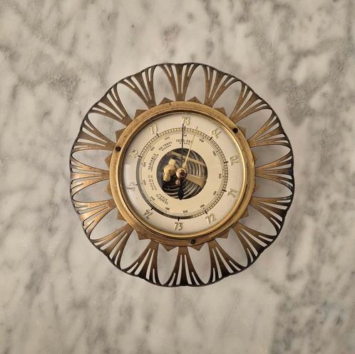 Antieke vintage Art Deco barometer messing koper, Antiek en Kunst, Antiek | Overige Antiek, Ophalen of Verzenden