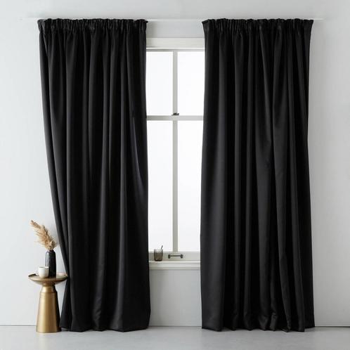 Kant en klaar Verduisterende Gordijnen Zwart, Huis en Inrichting, Stoffering | Gordijnen en Lamellen, Nieuw, 200 cm of meer, 100 tot 150 cm