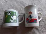 Twee vintage kinderbekers - Snoopy en Pluk van de Petteflet, Verzamelen, Ophalen of Verzenden, Overige figuren, Gebruikt, Servies