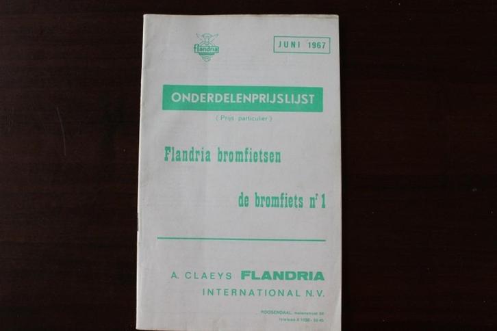 Flandria bromfietsen 1967 onderdelen prijslijst, Fietsen en Brommers, Handleidingen en Instructieboekjes, Gebruikt, Ophalen of Verzenden