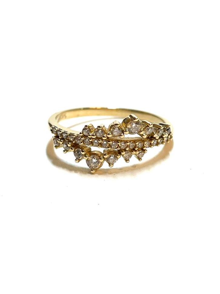 14k gouden ring met zirkonia, Sieraden, Tassen en Uiterlijk, Ringen, Zo goed als nieuw, Dame, 17 tot 18, Goud, Met edelsteen, Ophalen of Verzenden