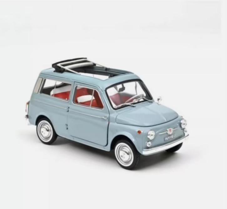 FIAT 500 GIARDINIERA '64 BLAUW SCHAAL 1/18 NOREV REF. 187726, Hobby en Vrije tijd, Modelauto's | 1:18, Nieuw, Auto, Norev, Verzenden