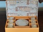Nieuwe unieke set van 6 mediterrane espresso kop en schotels, Ophalen of Verzenden, Nieuw, Overige stijlen, Kop(pen) en/of Schotel(s)