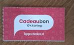 Topgeschenken 10% kortingsbon, Tickets en Kaartjes, Kortingen en Cadeaubonnen, Eén persoon, Kortingsbon, Warenhuis- of Winkelbon