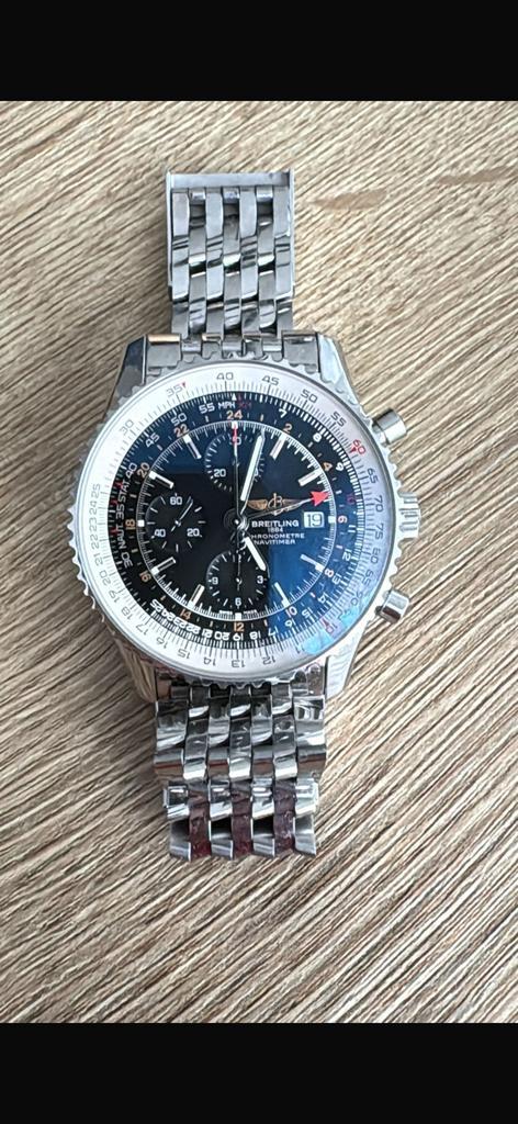 Breitling Navitimer GMT World 2019, Sieraden, Tassen en Uiterlijk, Horloges | Heren, Zo goed als nieuw, Polshorloge, Breitling