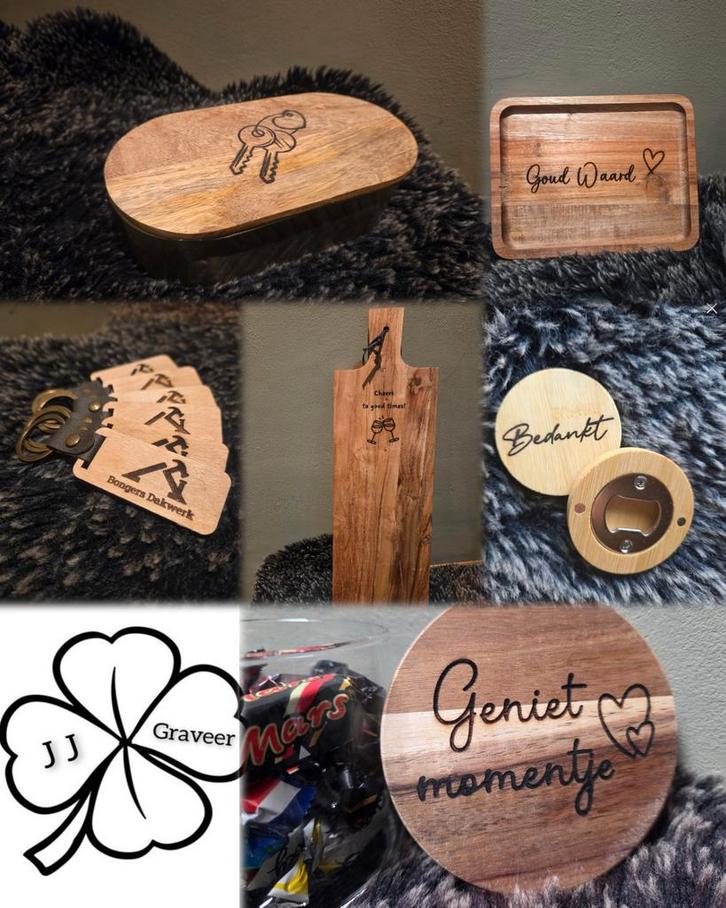 Gegraveerde Houten Cadeaus - u kiest! Wij graveren, Huis en Inrichting, Keuken | Keukenbenodigdheden, Nieuw, Ophalen of Verzenden