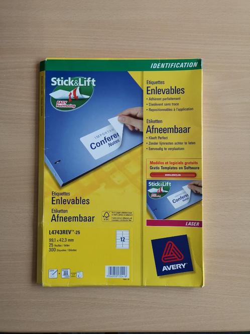 Afneembare etiketten Avery, 99,1mmx42,3mm, Diversen, Bureau-accessoires, Nieuw, Ophalen of Verzenden