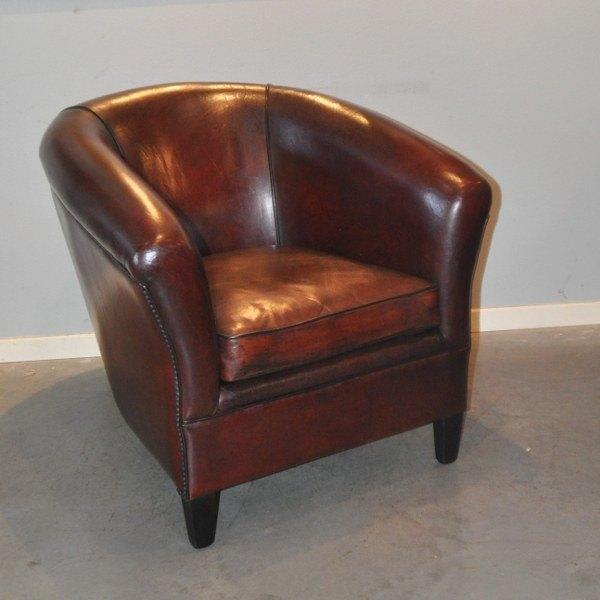 Schapenleren club Lounge Atelier, Huis en Inrichting, Fauteuils, Gebruikt, Leer, 75 tot 100 cm, Ophalen of Verzenden