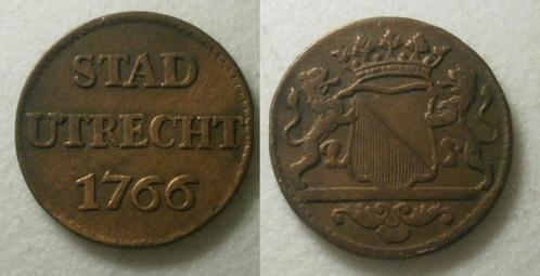 PD10597 Utrecht Stad Duit 1766, Postzegels en Munten, Munten | Nederland, Losse munt, 1 cent, Vóór koninkrijk, Ophalen of Verzenden